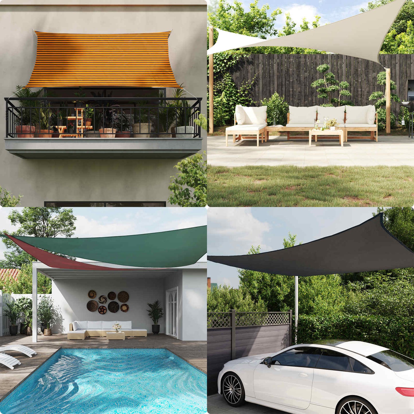Vela da ombra solare Arancione e Marrone 4 x 4 m | homemem39