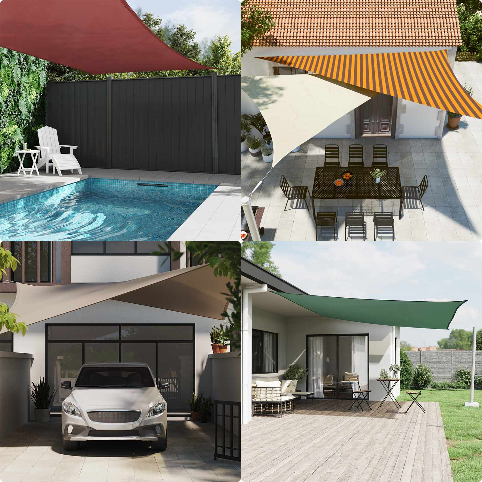 Vela da ombra solare Arancione e Marrone 5 x 5 m | homemem39
