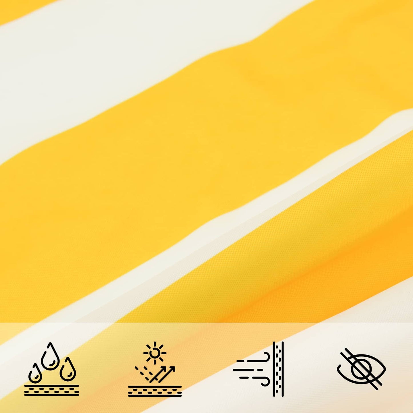 Vela da ombra solare Giallo e Bianco 3,6 x 3,6 m | homemem39
