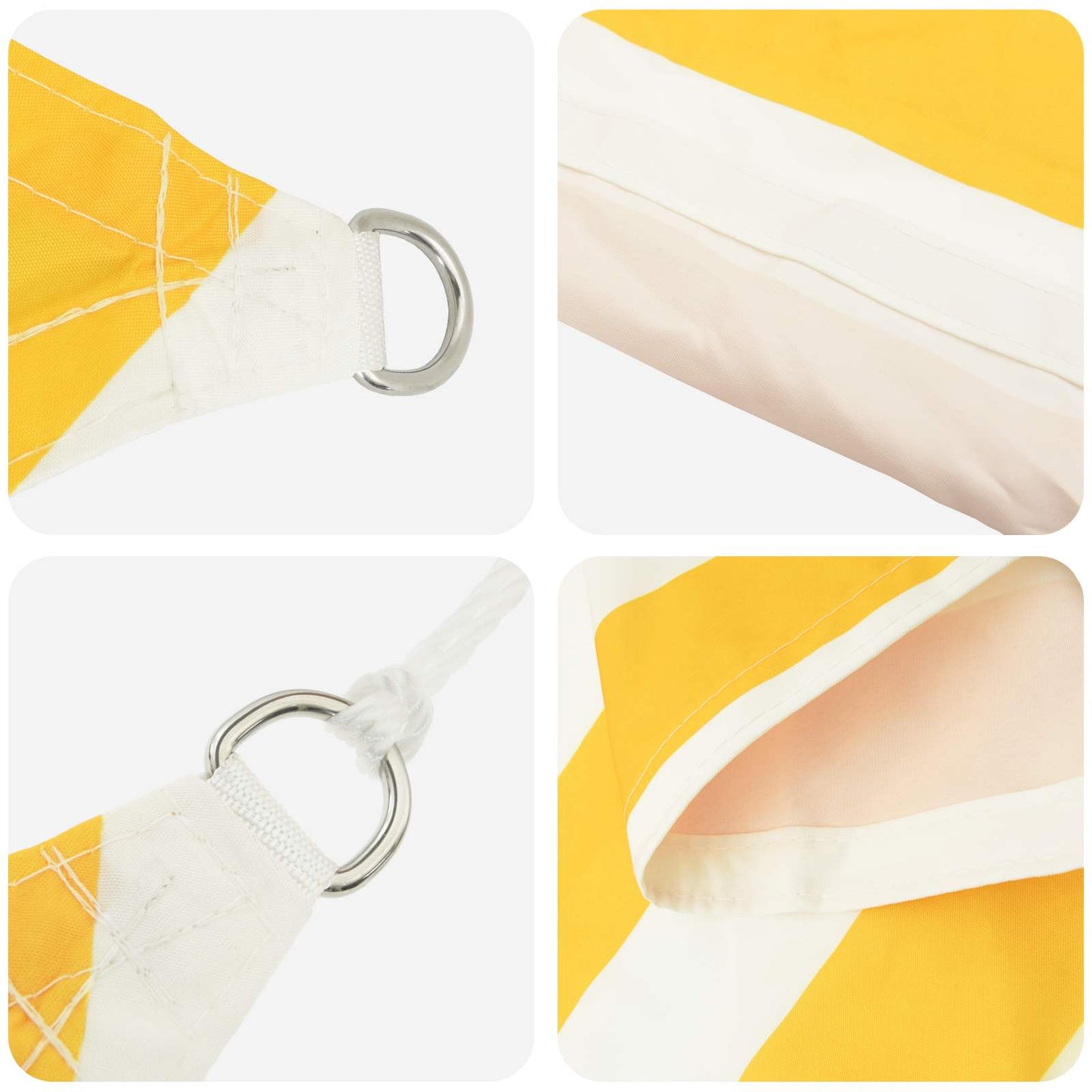 Vela da ombra solare Giallo e Bianco 4 x 4 m | homemem39