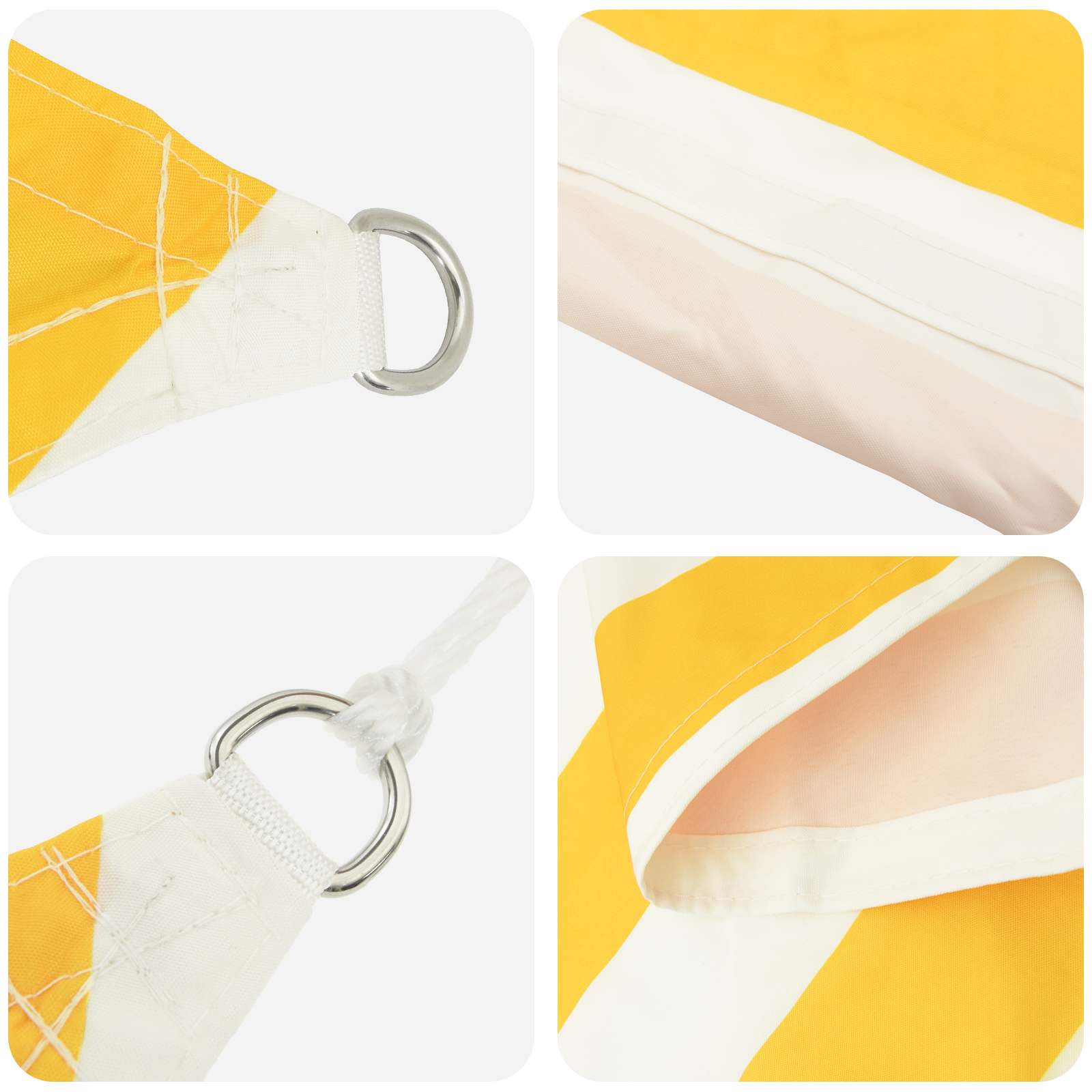 Vela da ombra solare Giallo e Bianco 4,5 x 4,5 m | homemem39