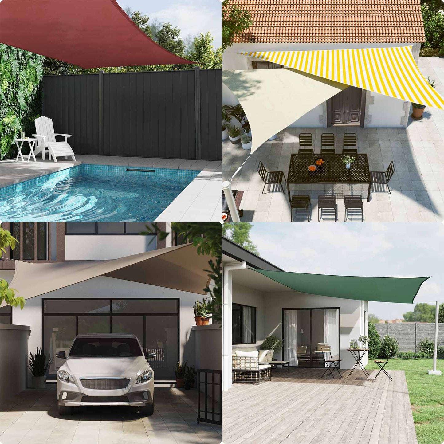 Vela da ombra solare Giallo e Bianco 4,5 x 4,5 m | homemem39