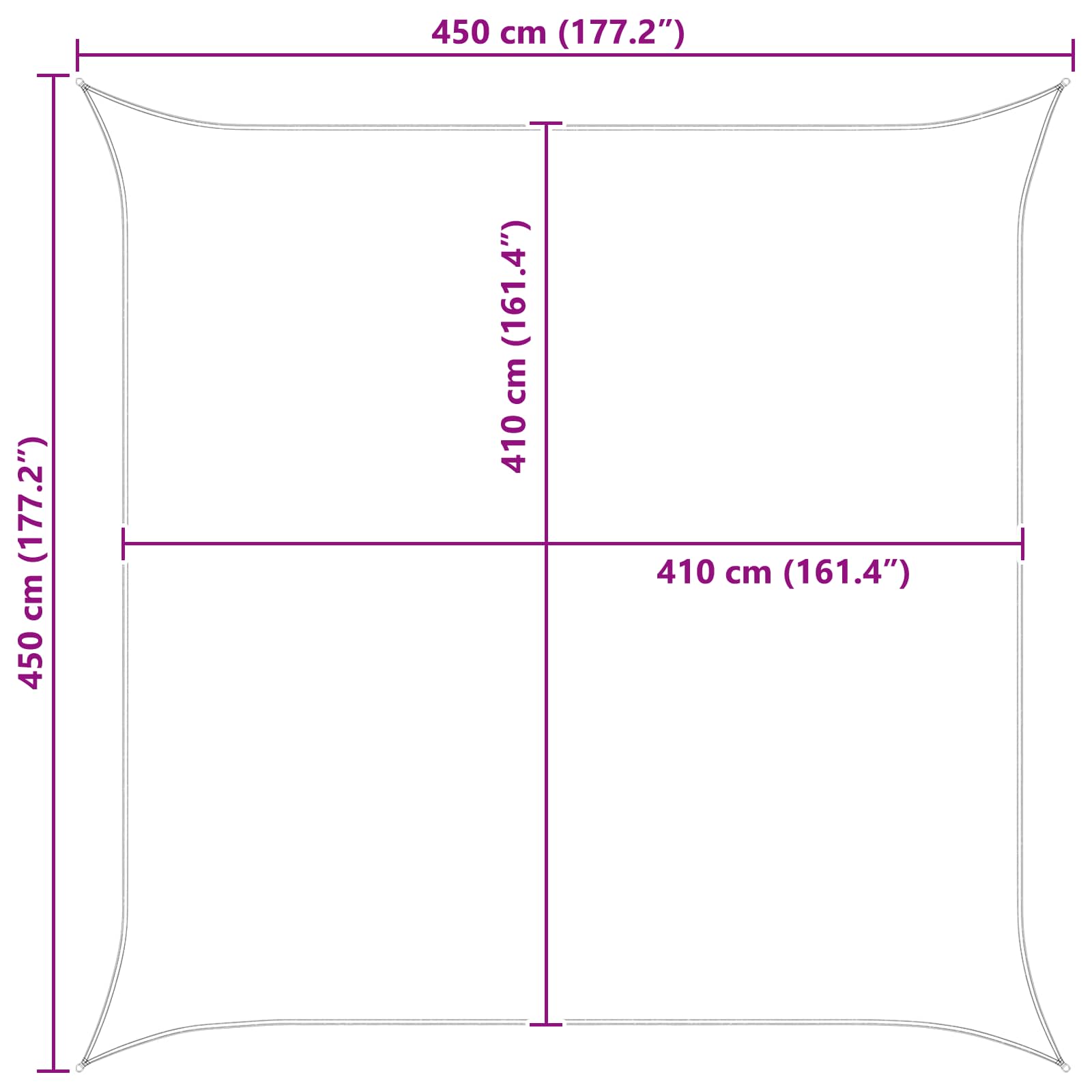 Vela da ombra solare Giallo e Bianco 4,5 x 4,5 m | homemem39