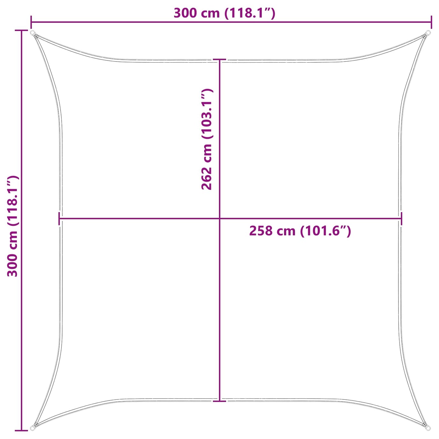 Vela da ombra solare Blu e Bianco 3 x 3 m | homemem39