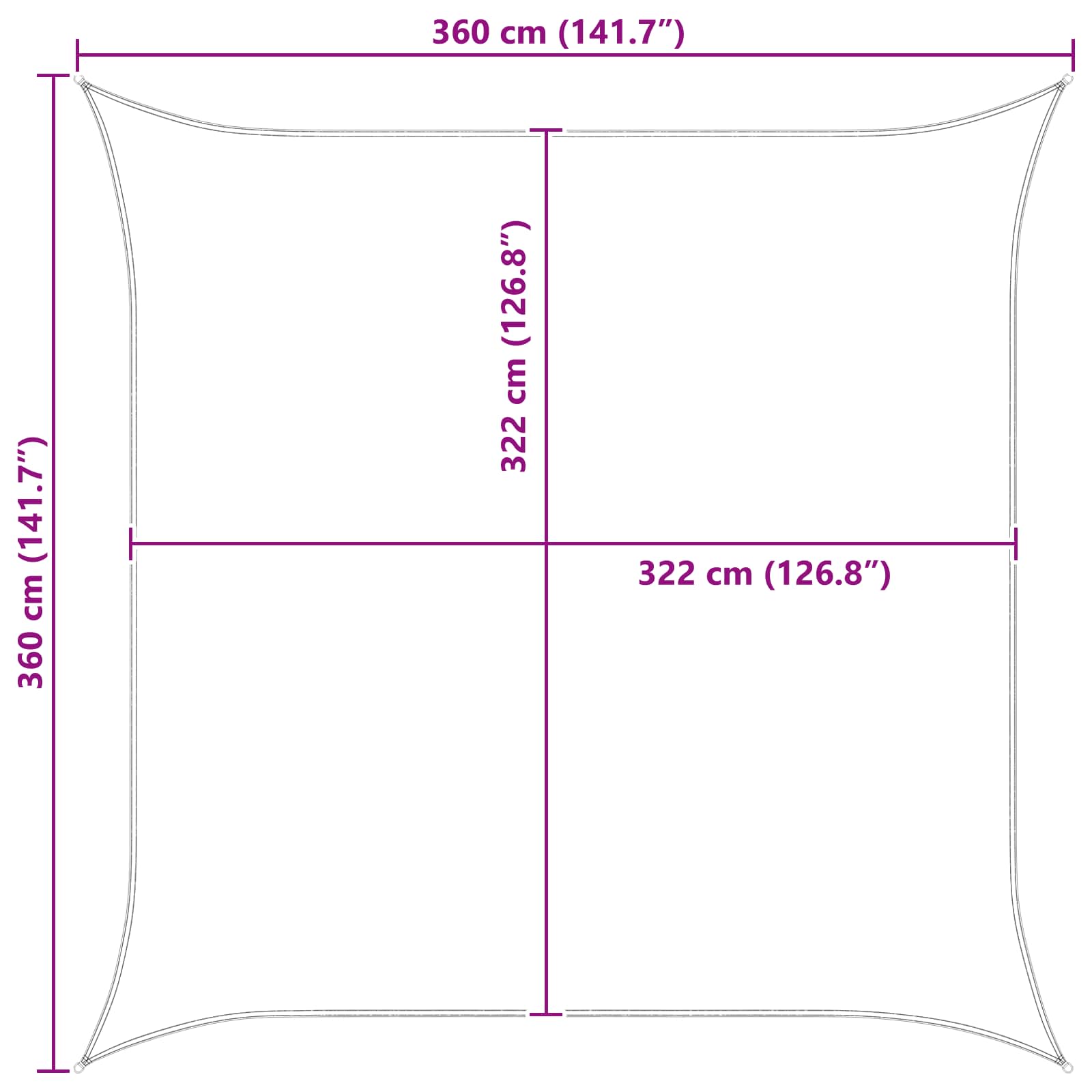 Vela da ombra solare Blu e Bianco 3,6 x 3,6 m | homemem39