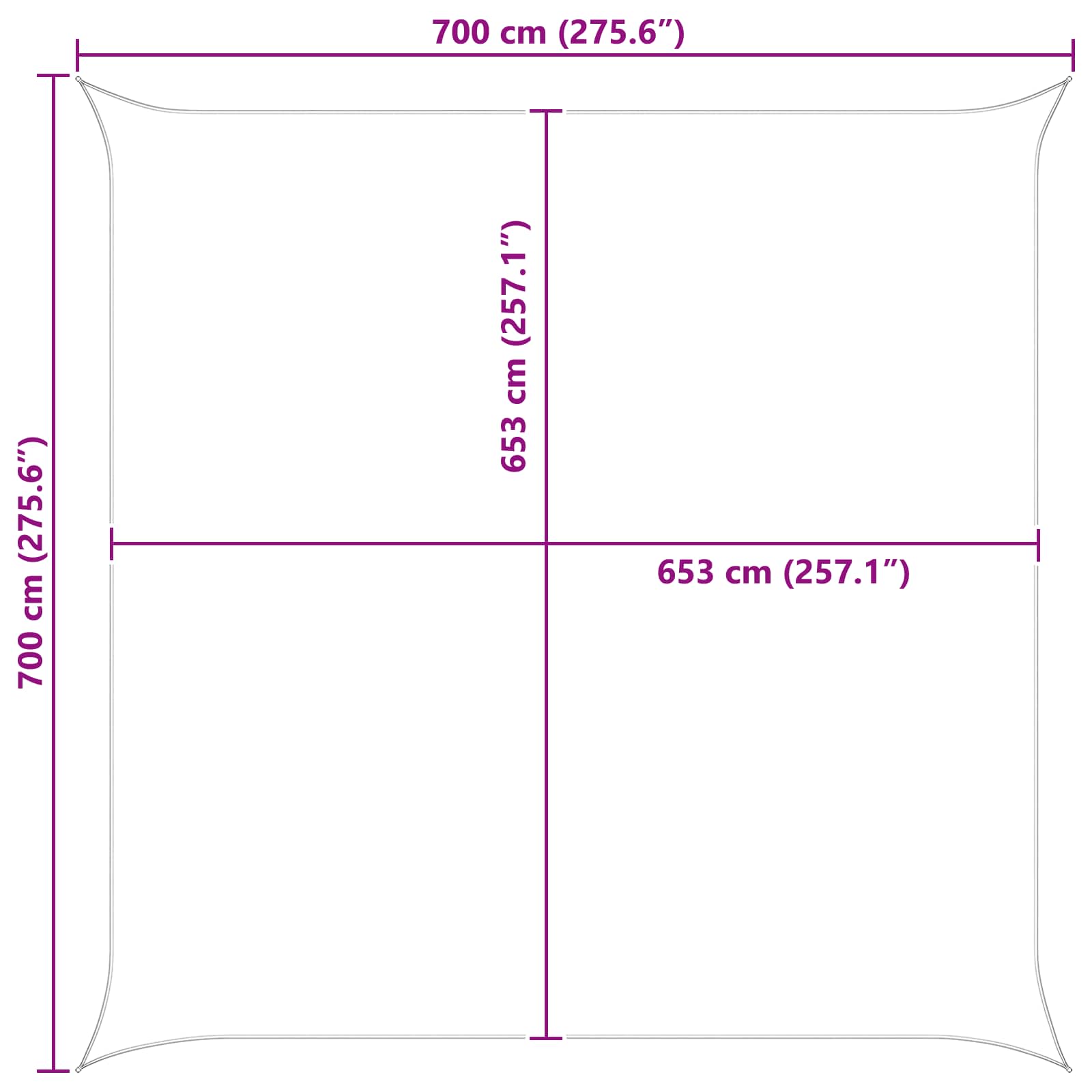 Vela da ombra solare Blu e Bianco 7 x 7 m | homemem39
