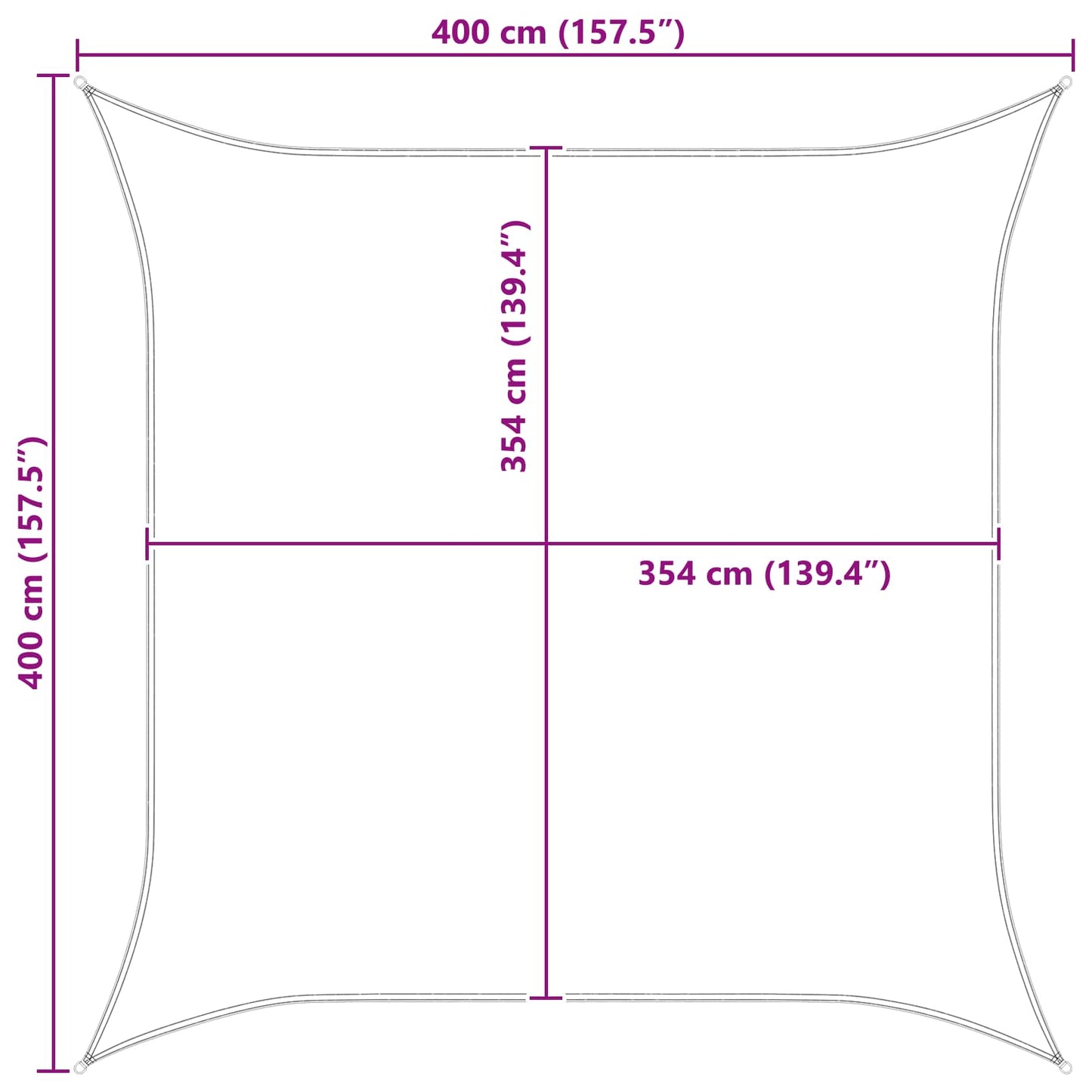 Vela da ombra solare Grigio chiaro e bianco 4 x 4 m | homemem39
