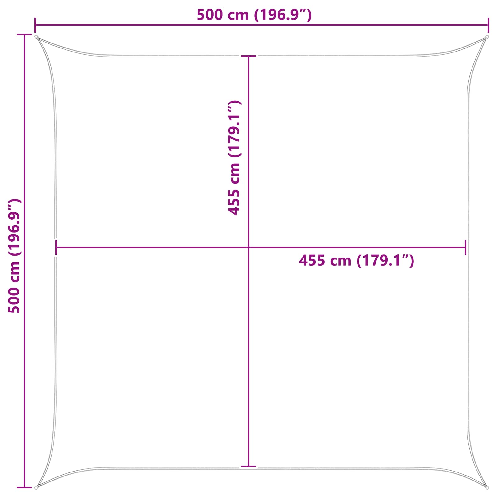 Vela da ombra solare Grigio chiaro e bianco 5 x 5 m | homemem39