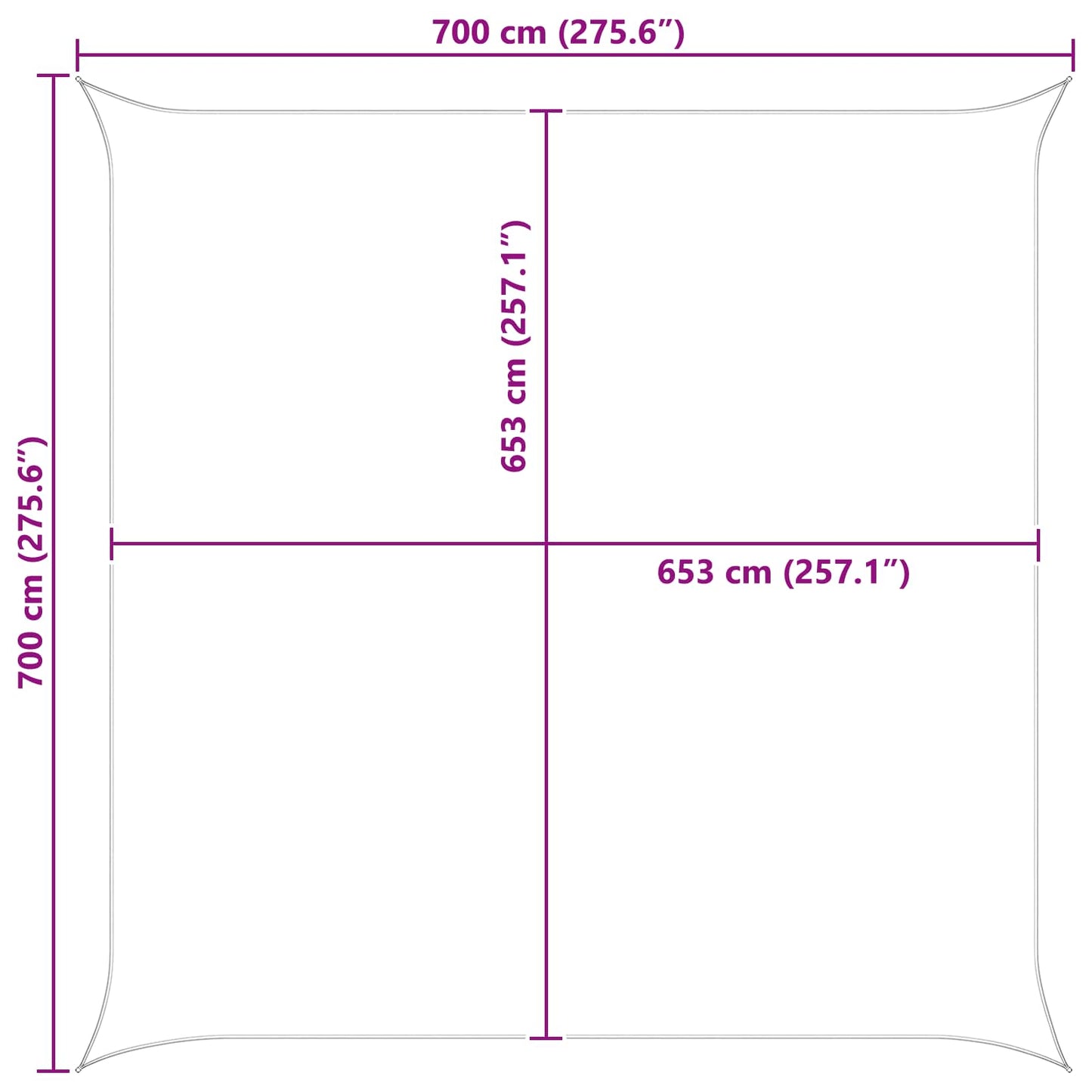 Vela da ombra solare Grigio chiaro e bianco 7 x 7 m | homemem39