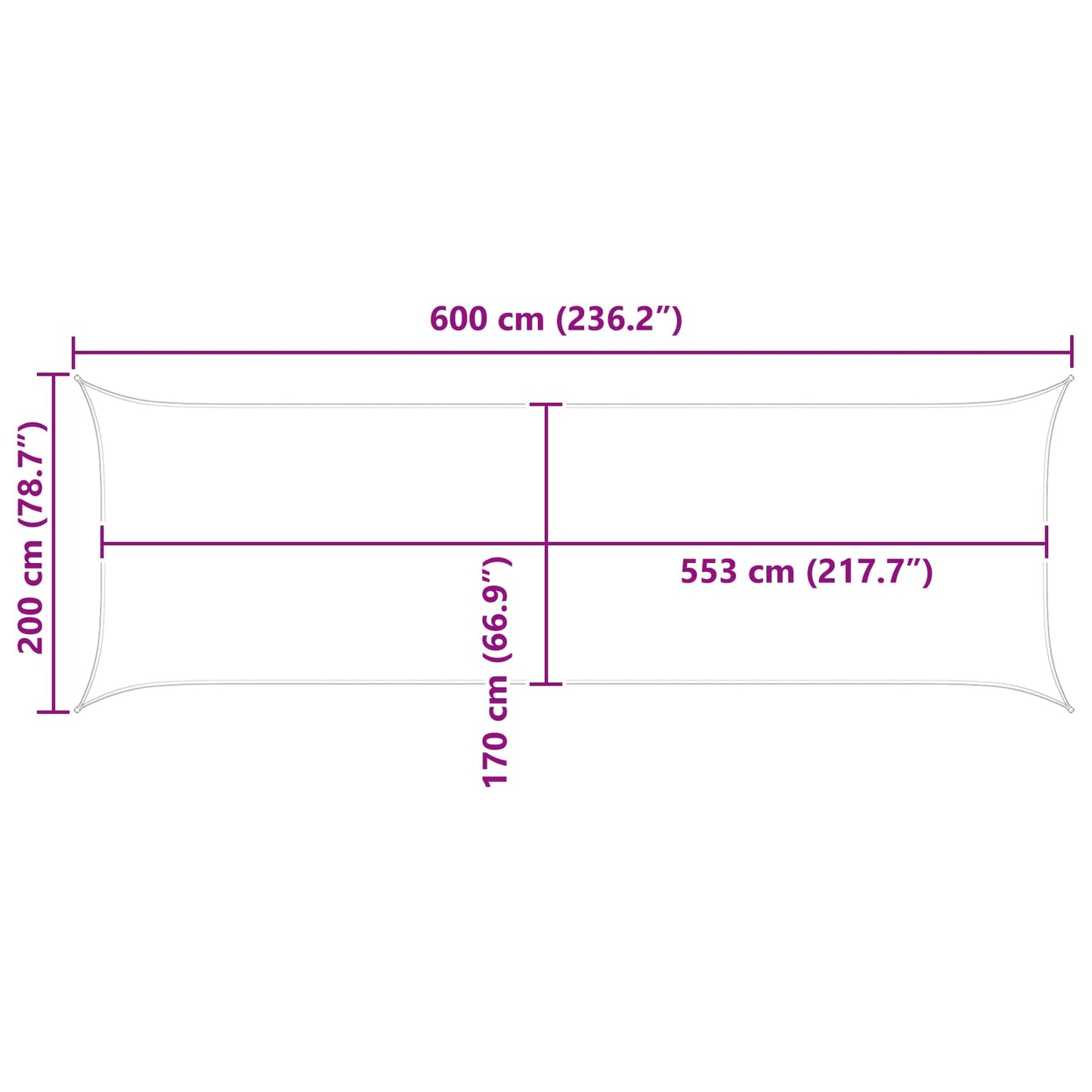 Vela da ombra solare Sabbia 6 x 2 m 100% Poliestere Oxford | homemem39