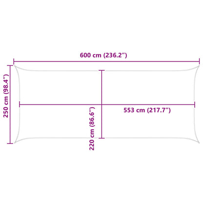 Vela da ombra solare Antracite 6 x 2,5 m 100% Poliestere Oxford | homemem39