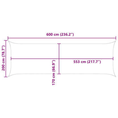 Vela da ombra solare 6 x 2 m Oxford rivestito in PU | homemem39