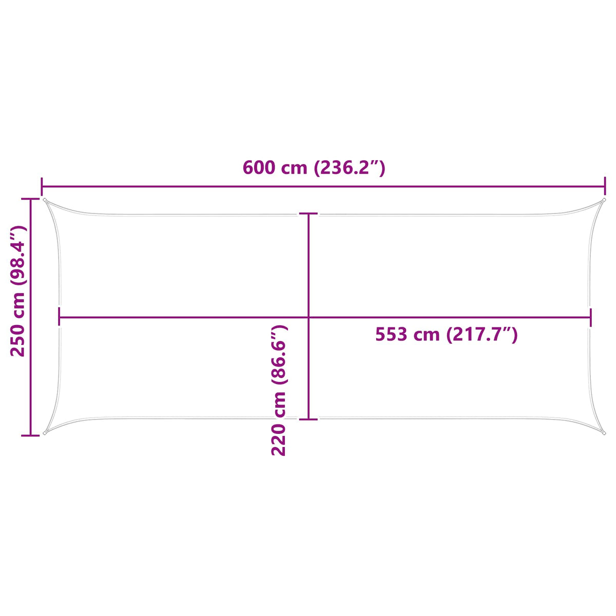 Vela da ombra solare Arancione 2,5 x 6 m 100% Poliestere Oxford | homemem39