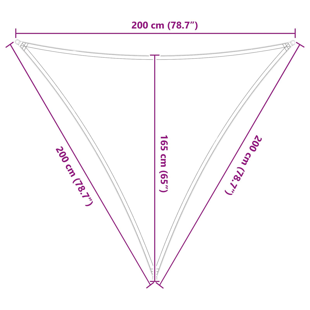 Vela da ombra solare Triangolare 2 x 2 x 2 m | homemem39