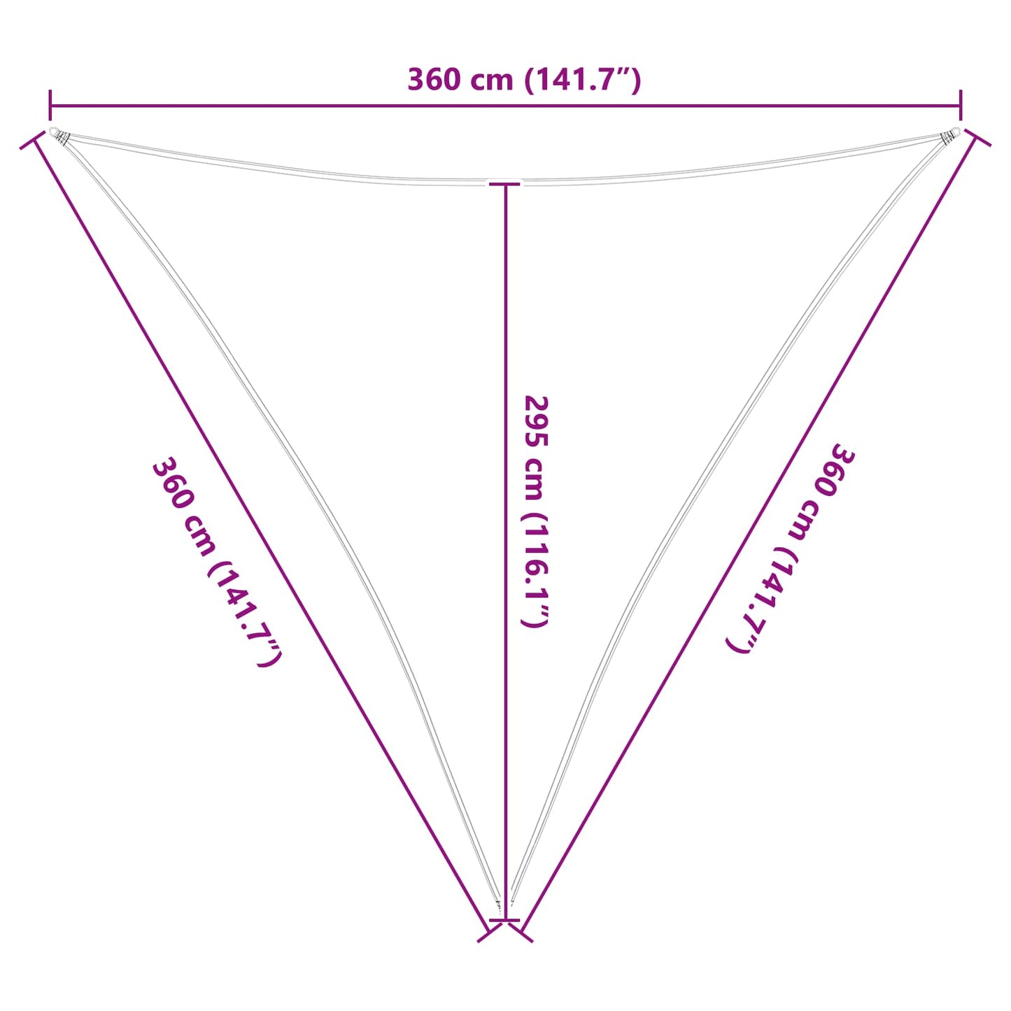 Vela da ombra solare Grigio chiaro e bianco 3,6 x 3,6 x 3,6 m | homemem39