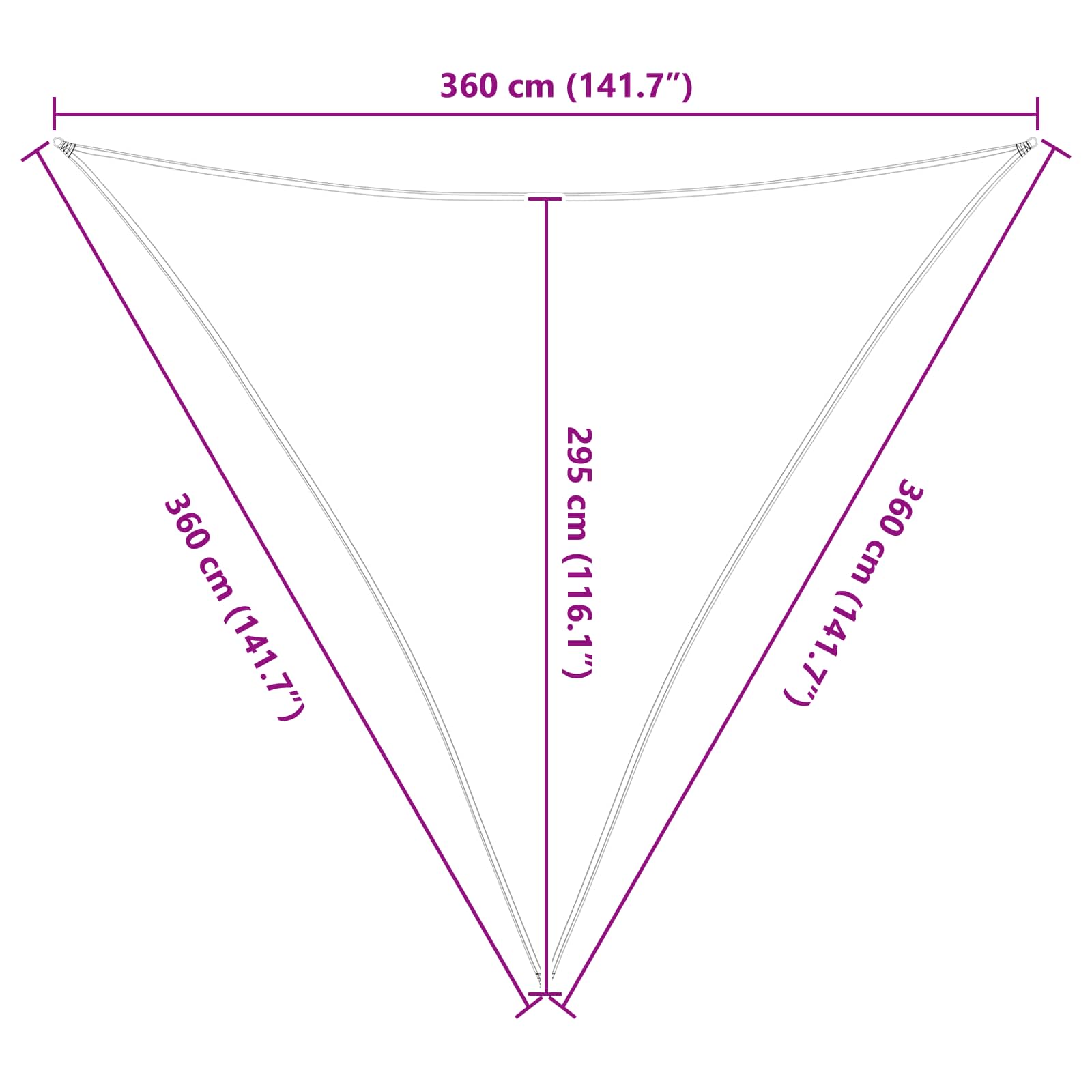 Vela da ombra solare Grigio chiaro e bianco 3,6 x 3,6 x 3,6 m | homemem39