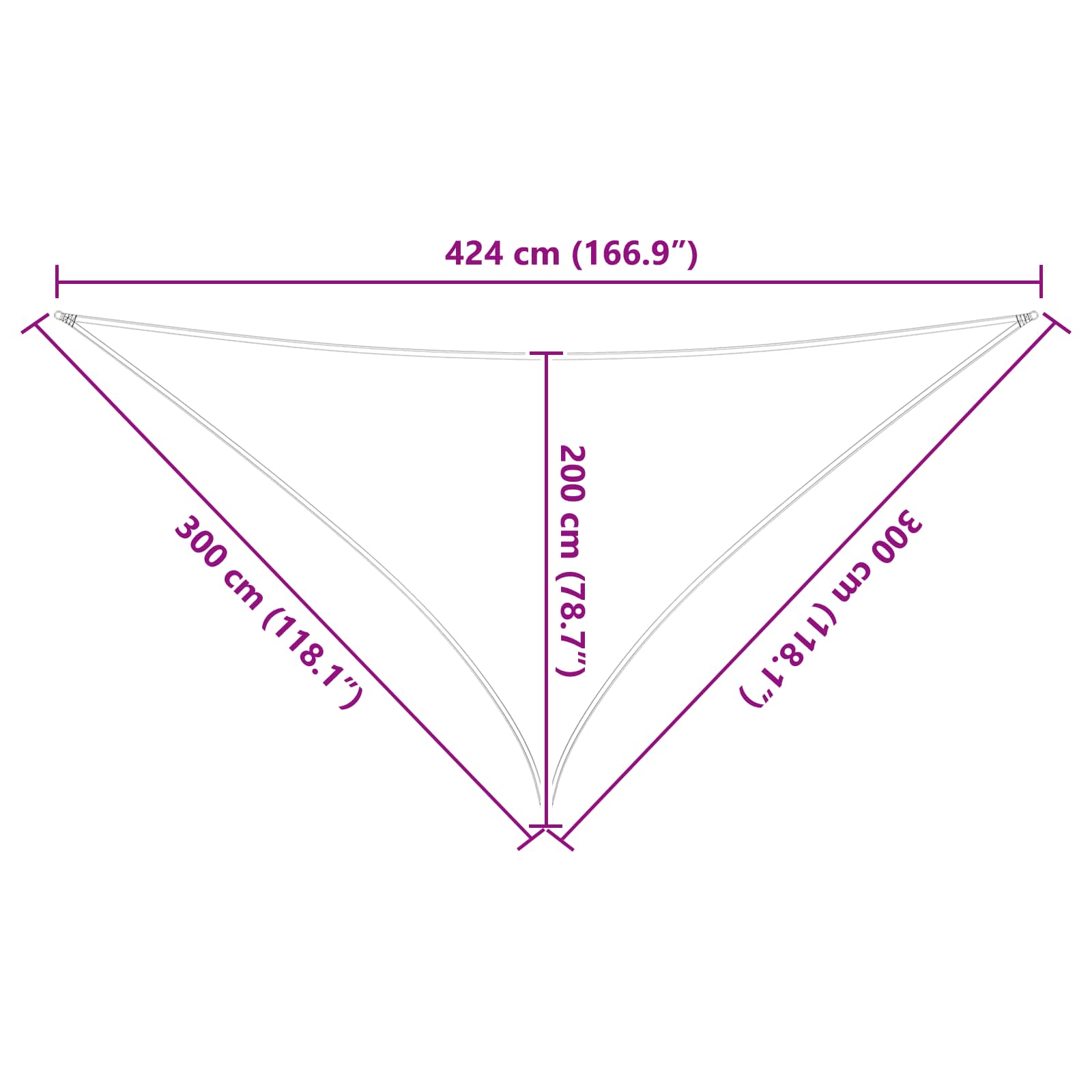 Vela da ombra solare Grigio chiaro e bianco 3 x 3 x 4,24 m | homemem39