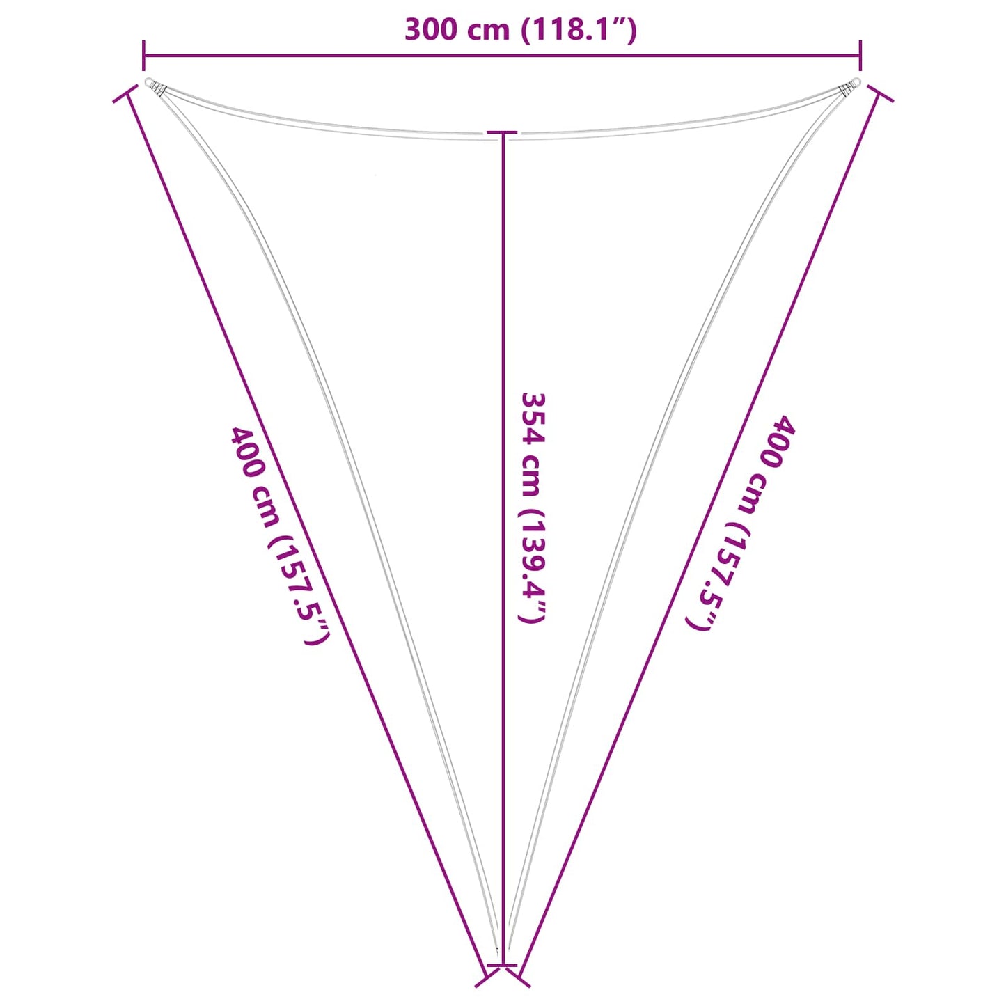Vela da ombra solare Grigio chiaro e bianco 3 x 4 x 4 m | homemem39