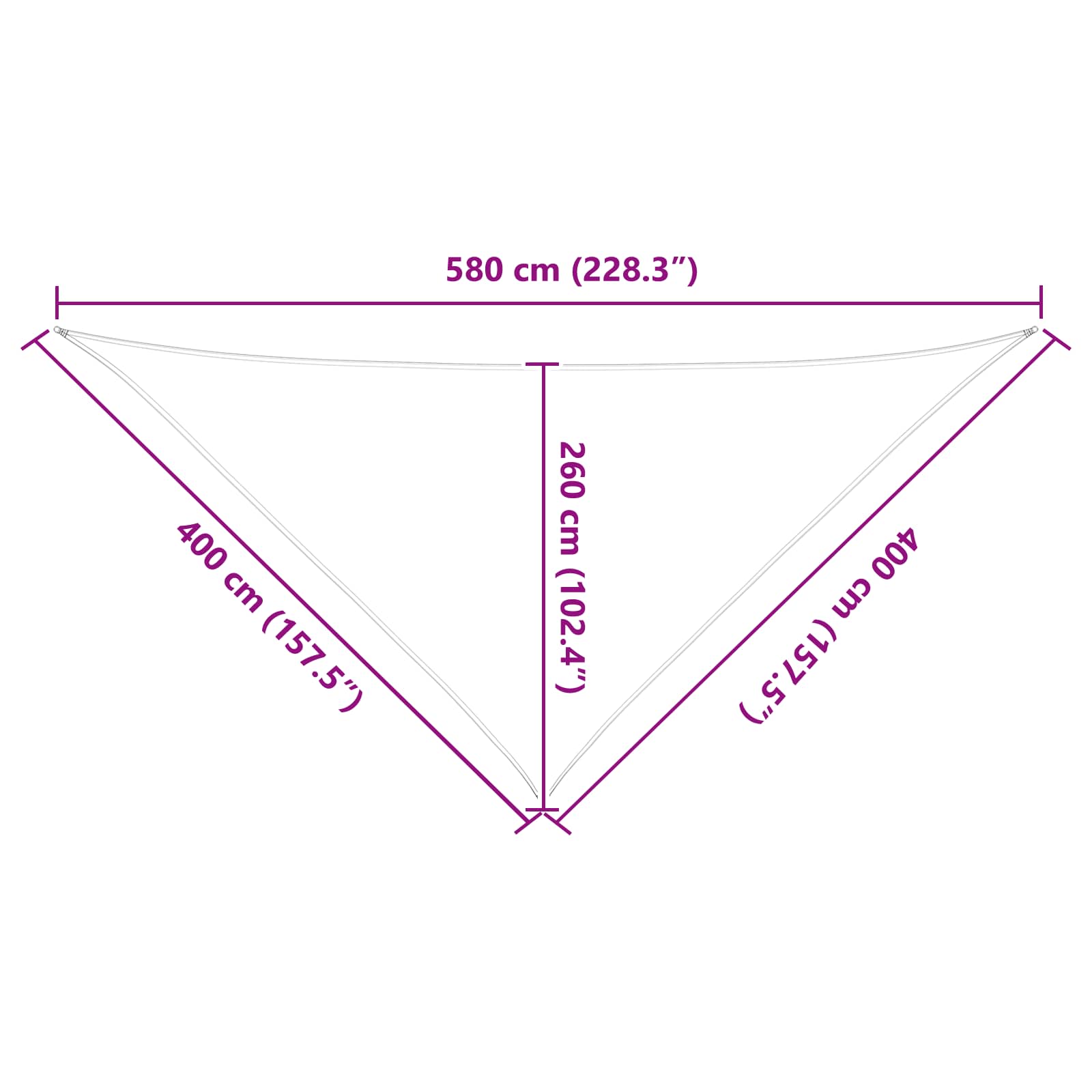 Vela da ombra solare Grigio chiaro e bianco 4 x 4 x 5,8 m | homemem39