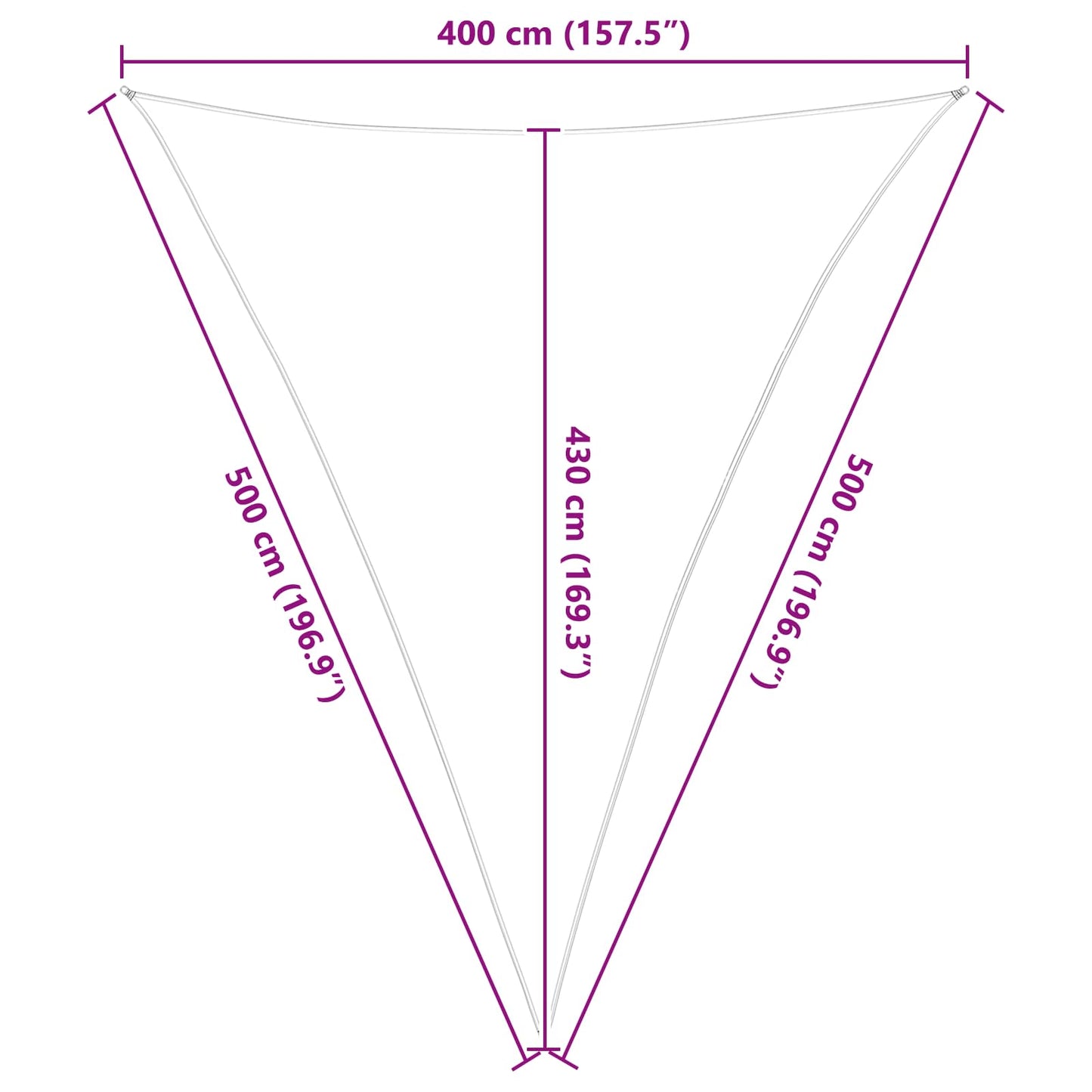 Vela da ombra solare Grigio chiaro e bianco 4 x 5 x 5 m
