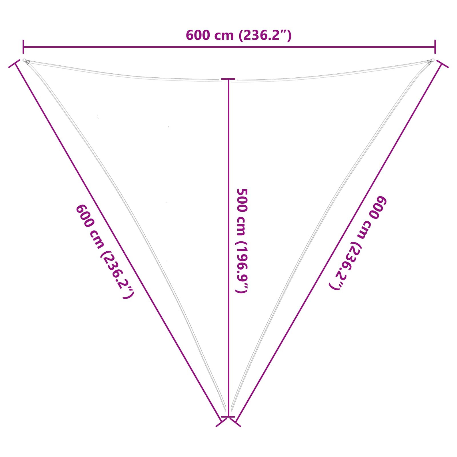 Vela da ombra solare Grigio chiaro e bianco 6 x 6 x 6 m | homemem39