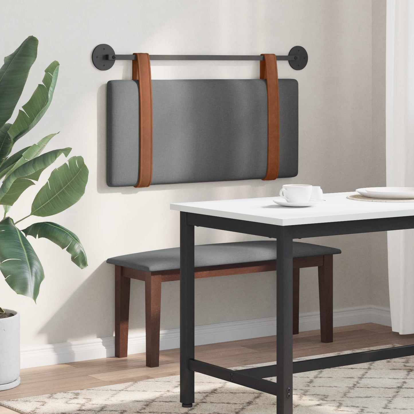 Testiera sospesa Grigio scuro PU Antico | homemem39