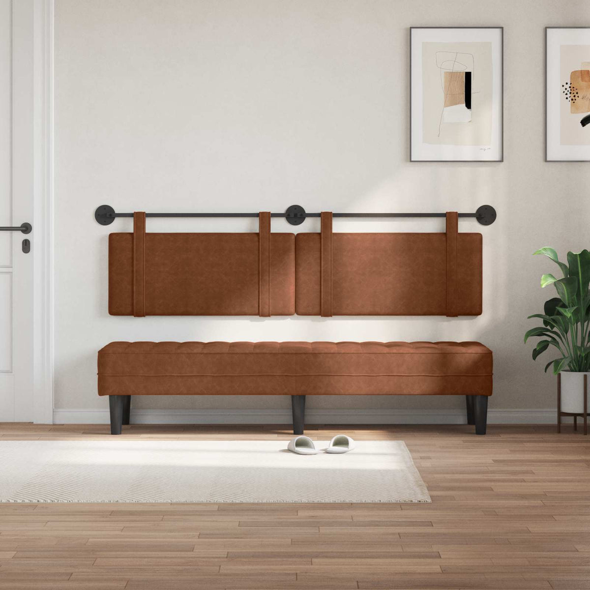 Testiera sospesa Marrone PU Antico | homemem39