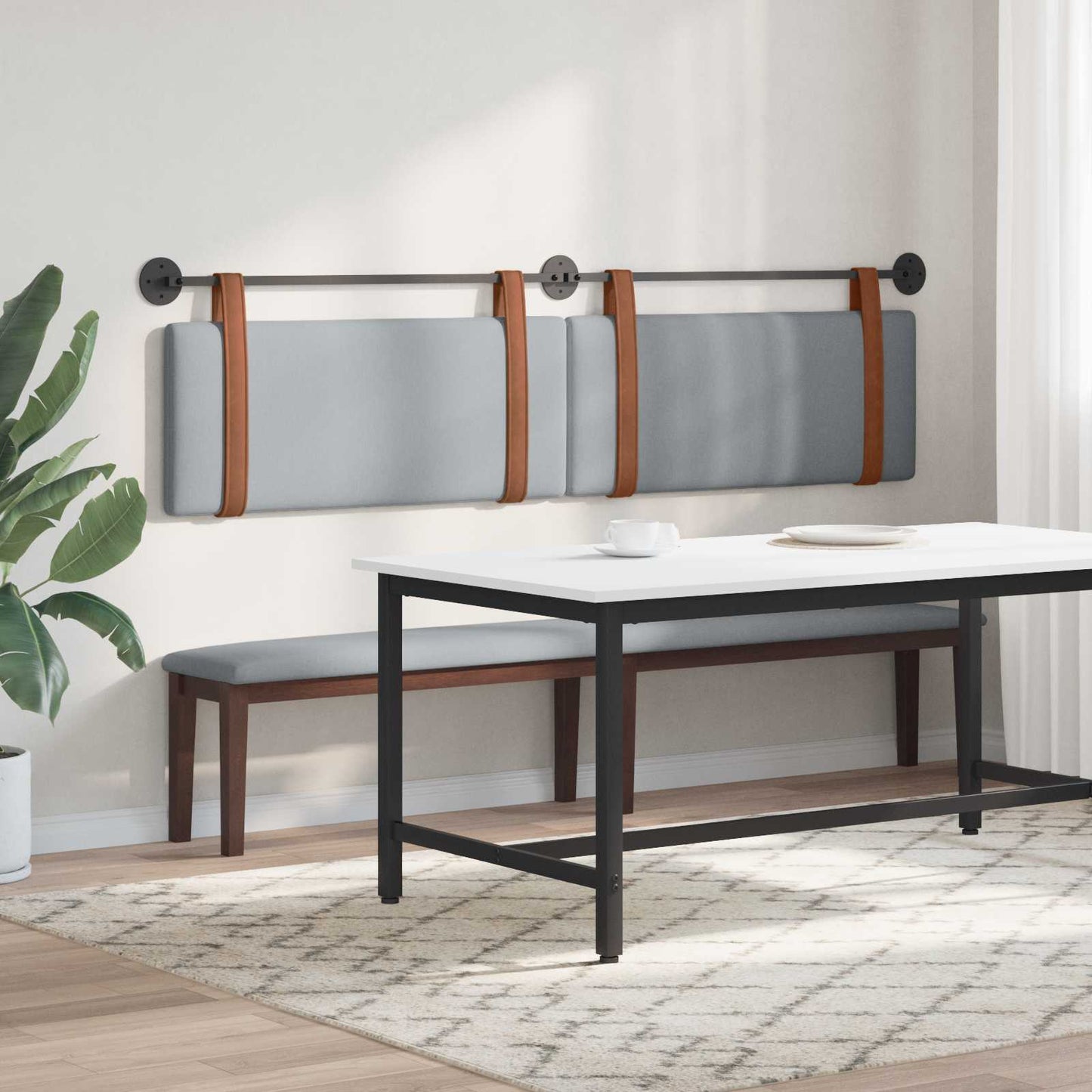 Testiera sospesa Grigio chiaro PU Antico | homemem39