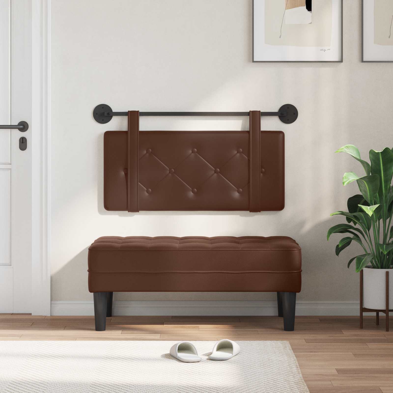 Testiera sospesa Marrone Similpelle | homemem39