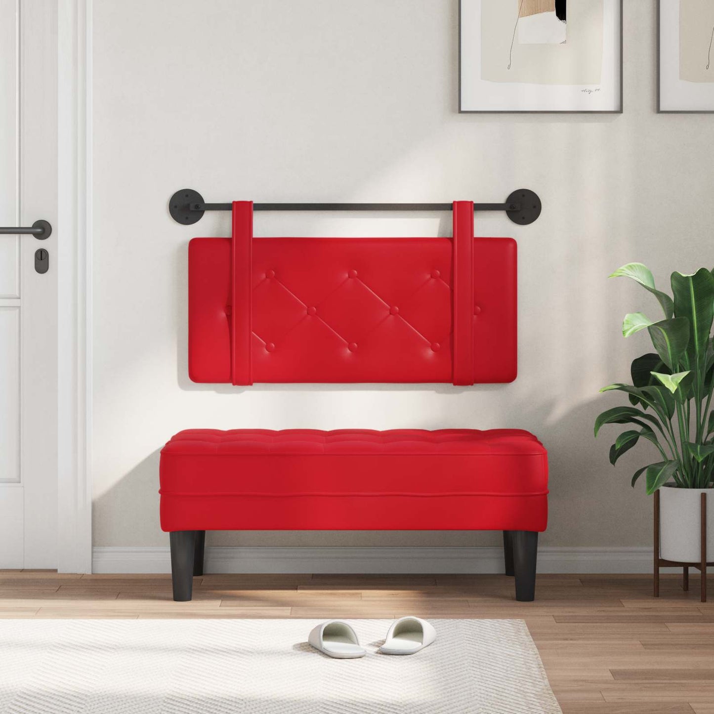 Testiera sospesa Rosso Similpelle | homemem39