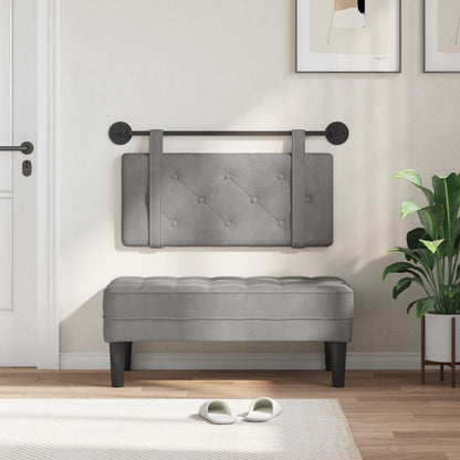 Testiera sospesa Grigio chiaro Velluto | homemem39
