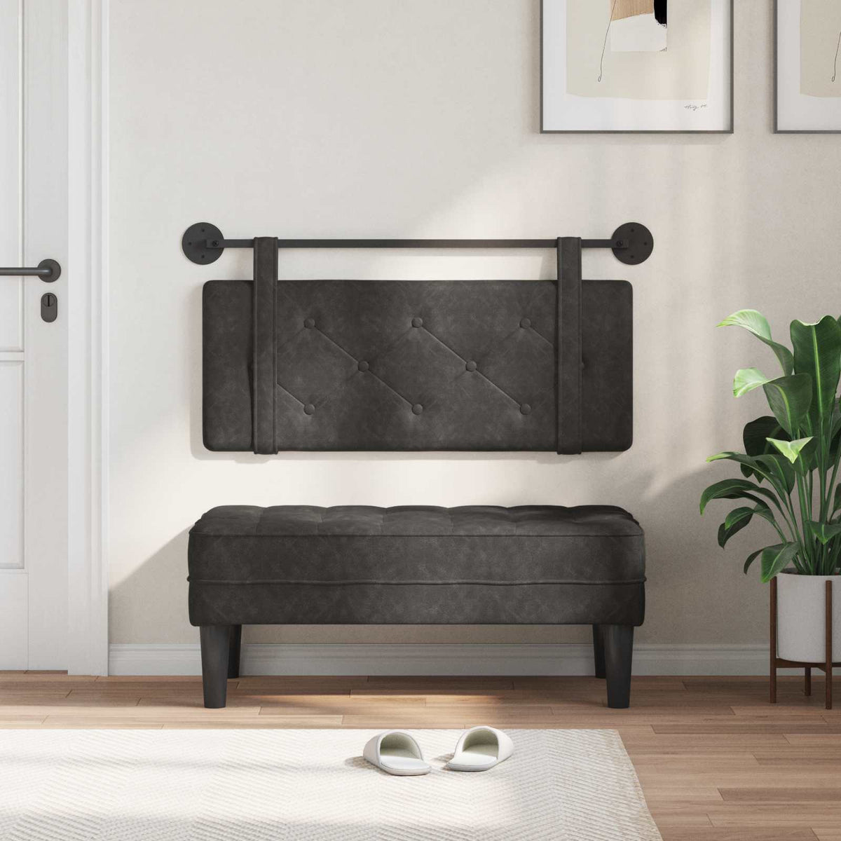Testiera sospesa Nero PU Antico | homemem39