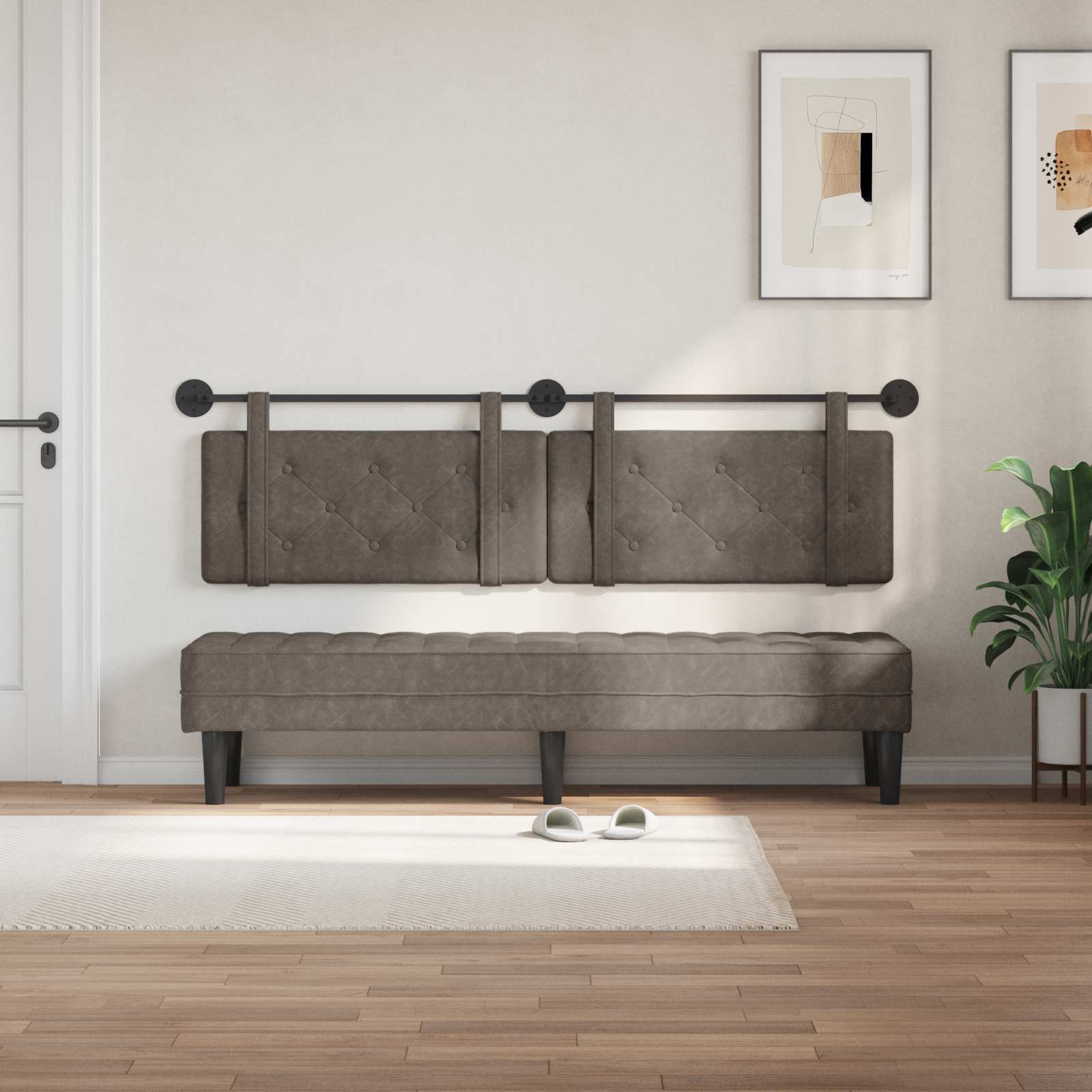 Testiera sospesa Grigio PU Antico | homemem39