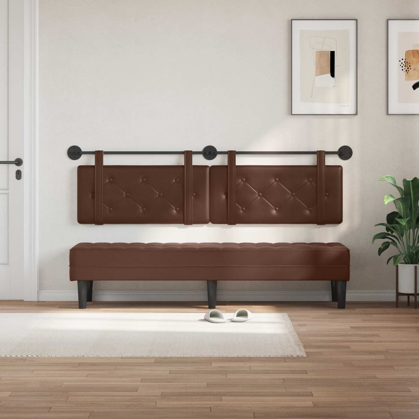 Testiera sospesa Marrone Similpelle | homemem39