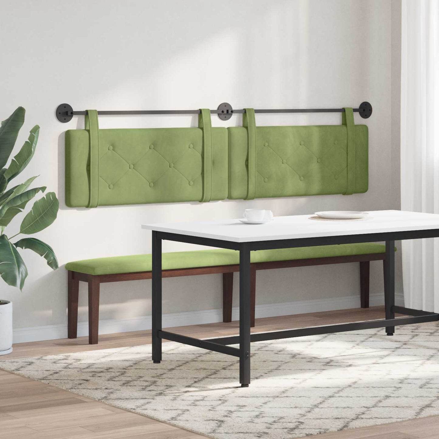 Testiera sospesa Verde chiaro Velluto | homemem39