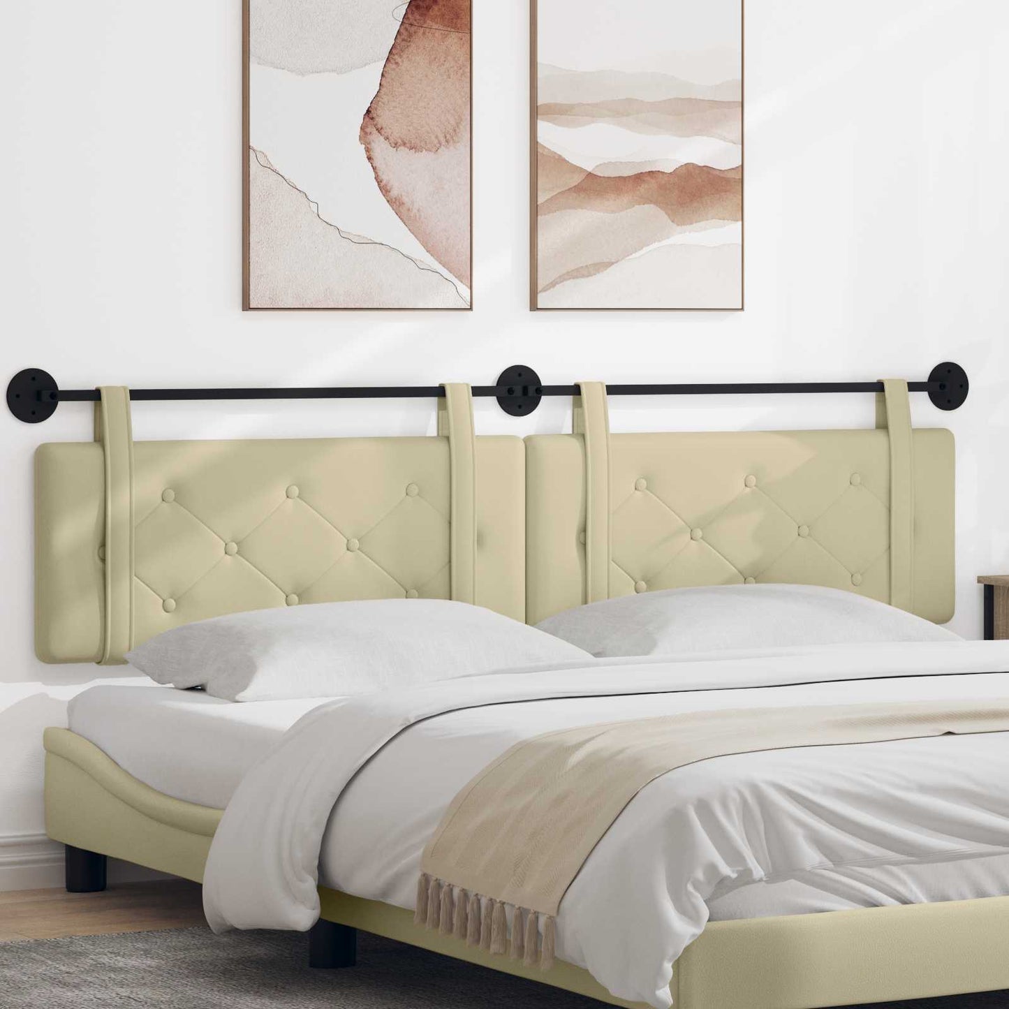 Testiera sospesa Crema Similpelle