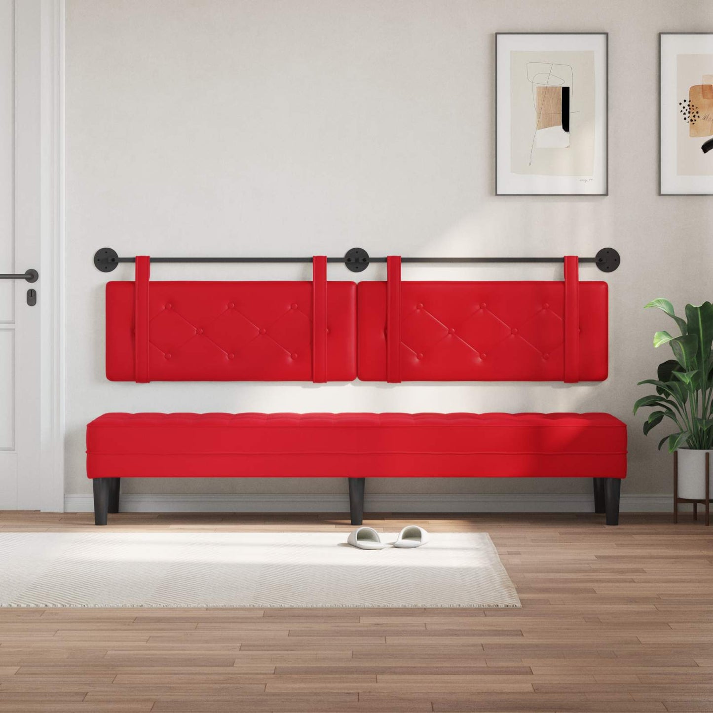Testiera sospesa Rosso Similpelle | homemem39