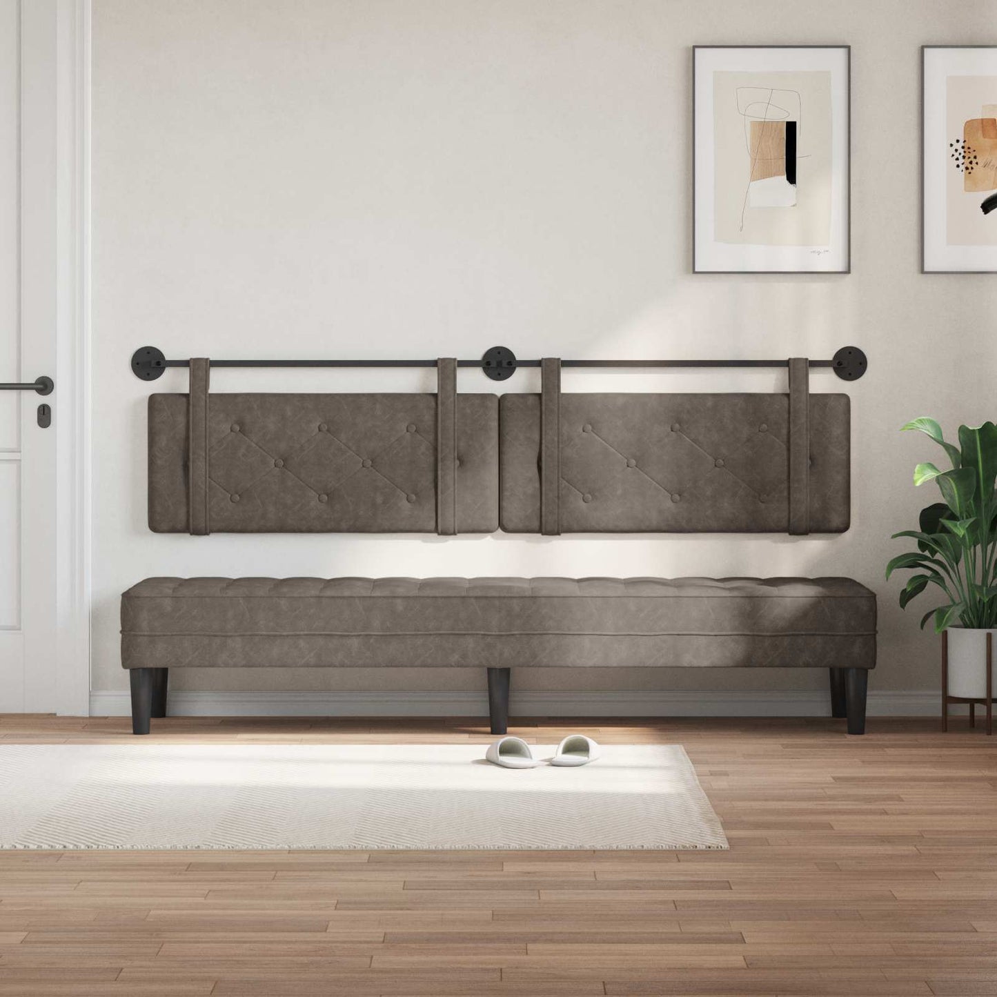 Testiera sospesa Grigio PU Antico | homemem39