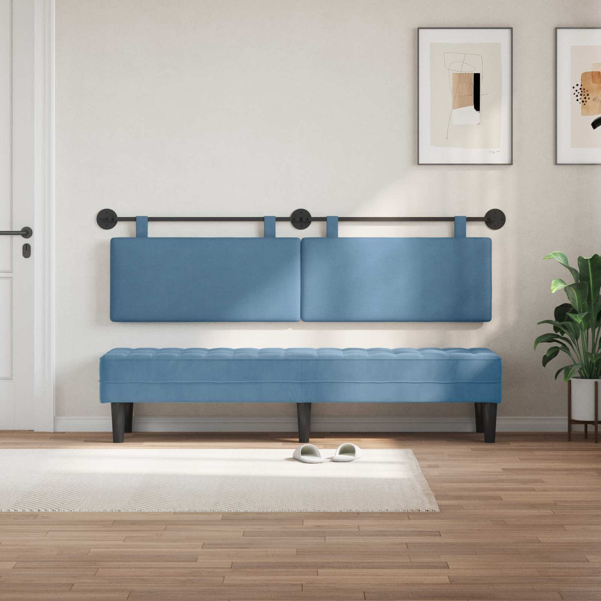 Testiera sospesa Blu Tessuto in Cords | homemem39