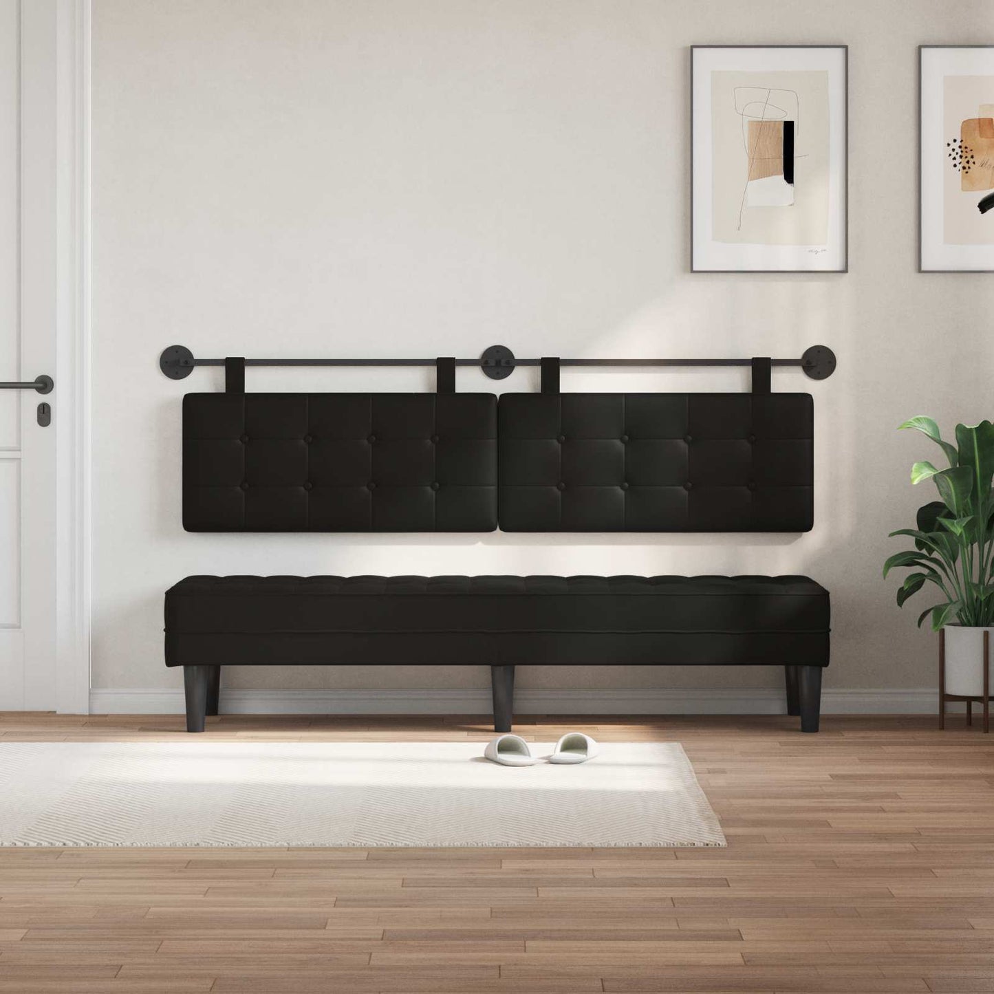 Testiera sospesa Nero Similpelle | homemem39