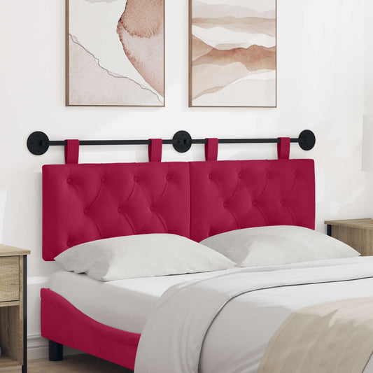 Testiera sospesa Con luce LED Rosso Vino Velluto | homemem39