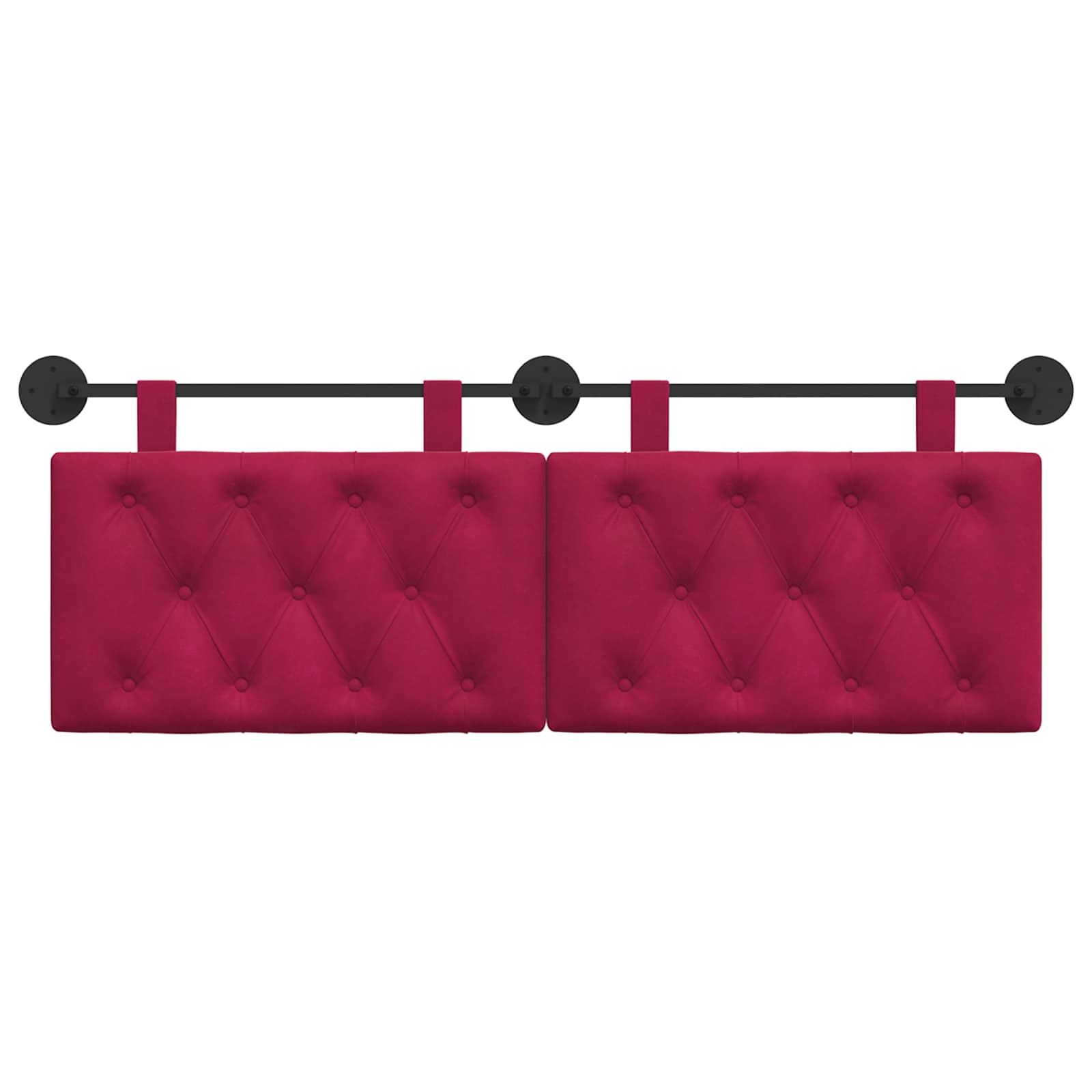 Testiera sospesa Con luce LED Rosso Vino Velluto | homemem39
