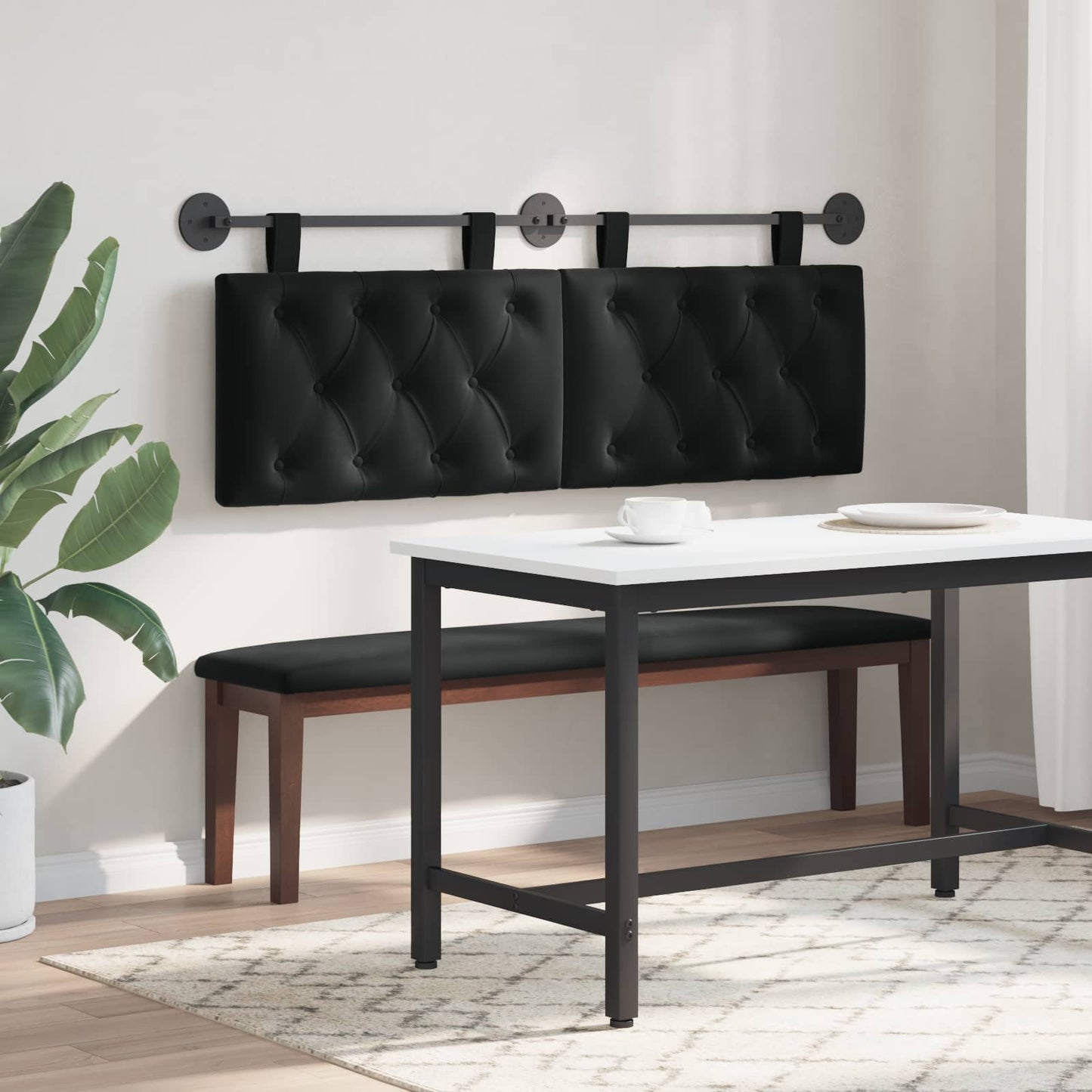 Testiera sospesa Con luce LED Nero Velluto | homemem39