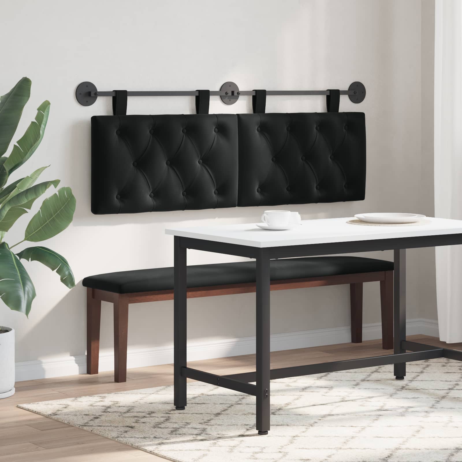 Testiera sospesa Con luce LED Nero Velluto | homemem39