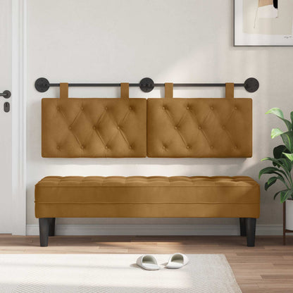Testiera sospesa Con luce LED Marrone Velluto | homemem39