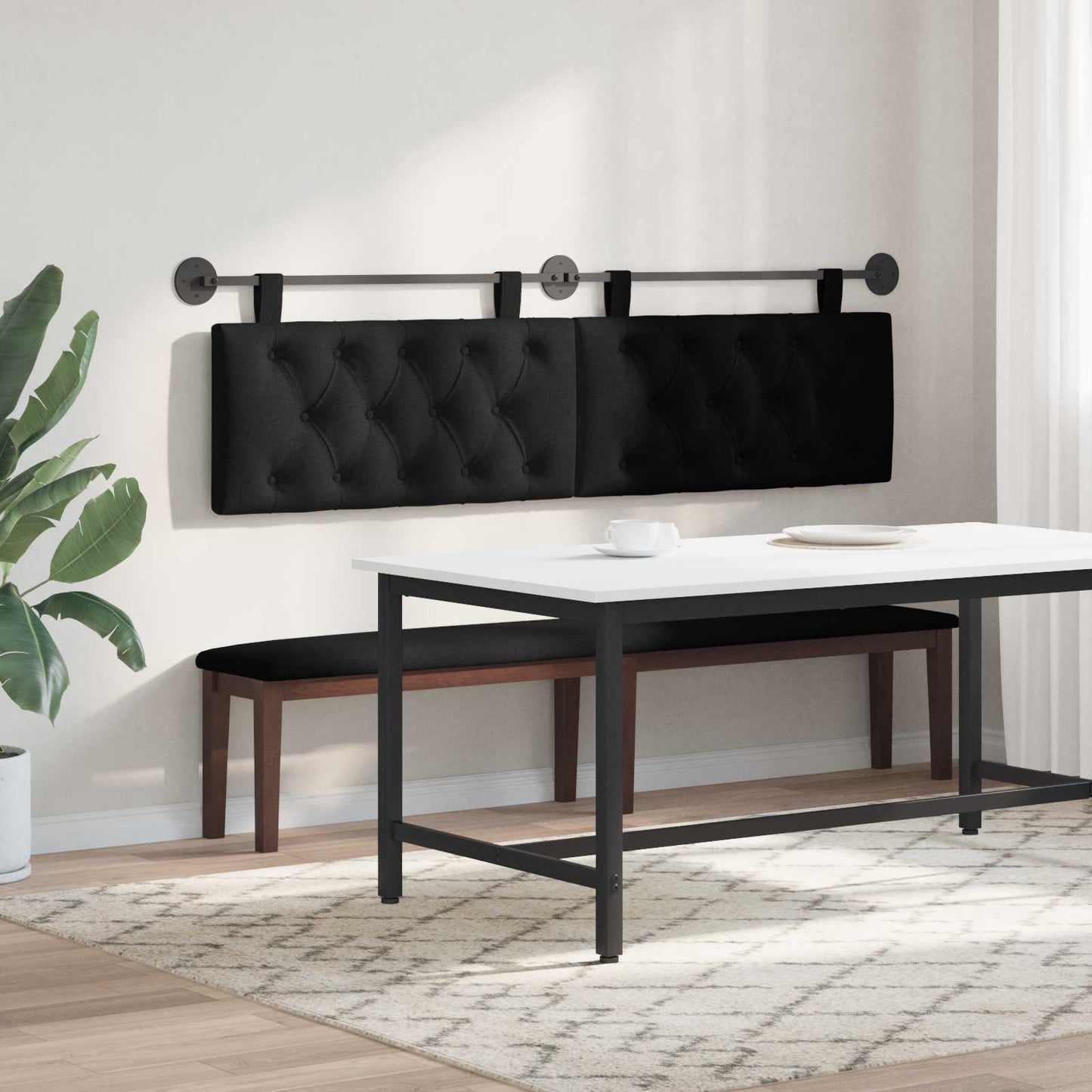 Testiera sospesa Nero Tessuto | homemem39