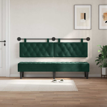 Testiera sospesa Con luce LED Verde Scuro Velluto | homemem39