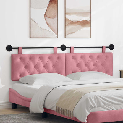 Testiera sospesa Con luce LED Rosa Velluto | homemem39