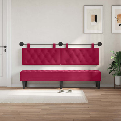 Testiera sospesa Con luce LED Rosso Vino Velluto | homemem39