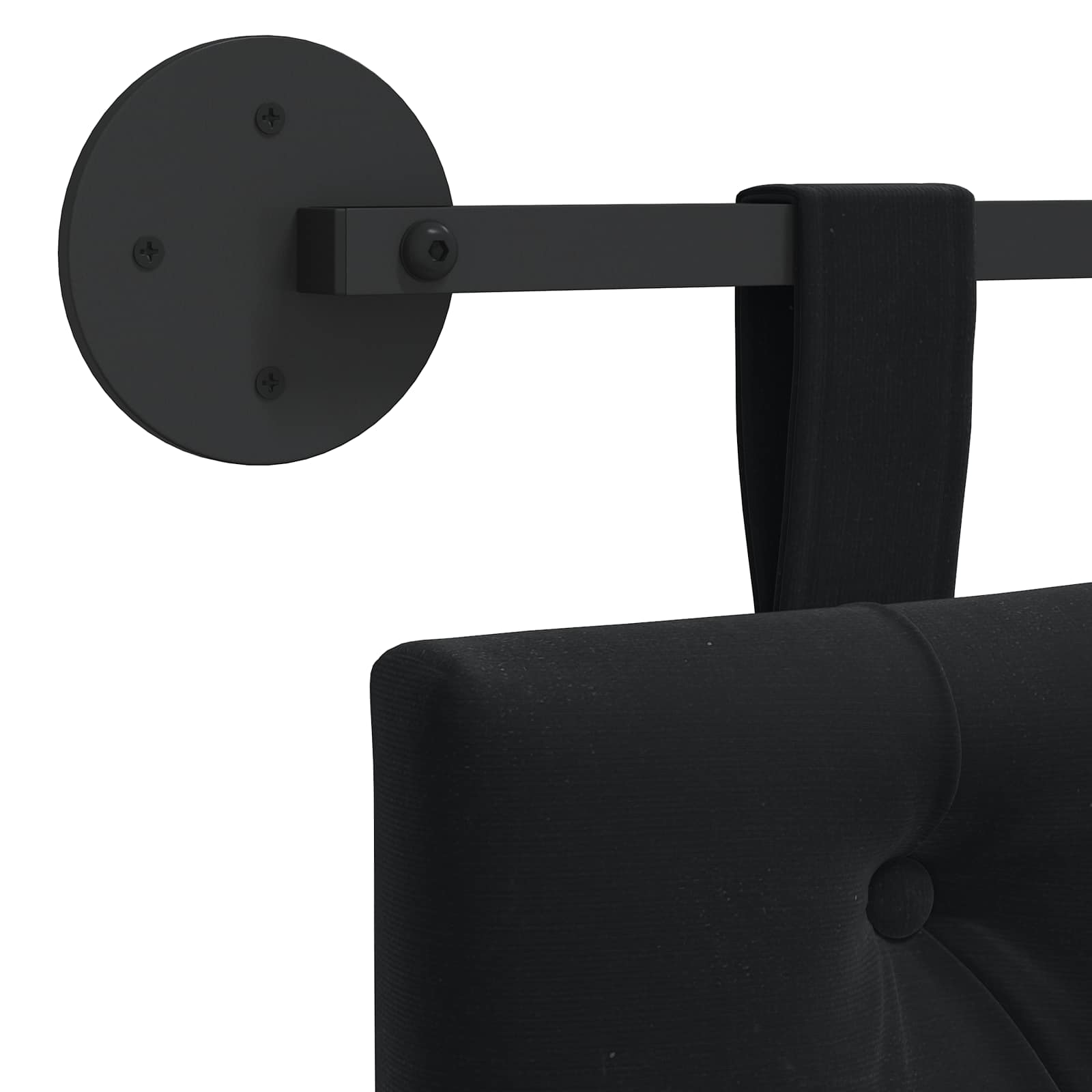 Testiera sospesa Con luce LED Nero Velluto | homemem39